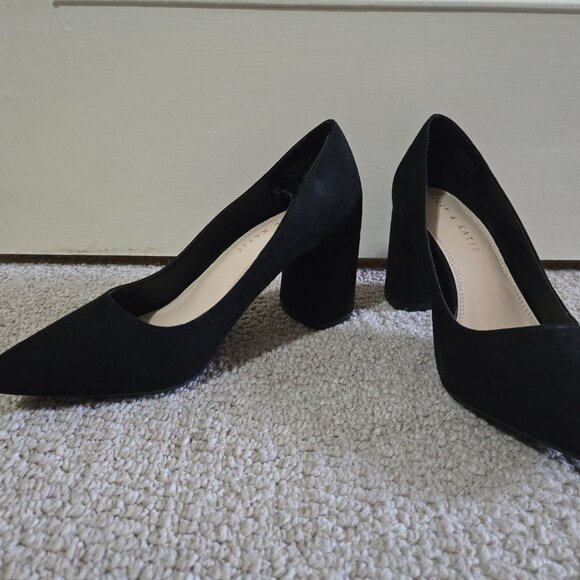 Kelly & Katie Black Suede Heels - Picture 2 of 2